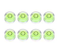 sourcing map 8pcs Circular Bubble Spirit Level 15x8mm Mini Round Bubble Spirit Level Little Measuring Layout Tools for TV Industrial Carpentry Picture Frame, Green/Black