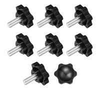 sourcing map 8Pcs Clamping Screw Knob, 1/4-20 x 0.55 Hex Shaped Star Knob Plastic Grips Hand Tightening Screw Handle for Umbrella Base Mechanical Furniture, 32mm Dia