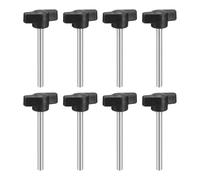 sourcing map 8Pcs Clamping Screw Knob, M5 x 50mm Metric Carbon Steel t Shaped Thumb Screws Handle for Quick Remove Hand Tightening Knob Replacement