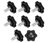 sourcing map 8Pcs Clamping Screw Knob, M6 x 16mm Hex Shaped Star Knob Plastic Grips Hand Tightening Screw Handle for Umbrella Base Mechanical Furniture, 25mm Dia