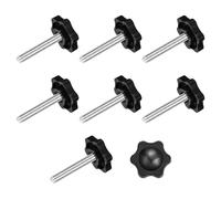 sourcing map 8Pcs Clamping Screw Knob, M6 x 35mm Hex Shaped Star Knob Plastic Grips Hand Tightening Screw Handle for Umbrella Base Mechanical Furniture, 25mm Dia