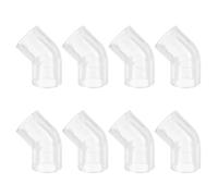 sourcing map 8pcs Clear Elbow Fitting, 45 Degree 14mm ID PC Pipe Fitting Adapter Pipe Connector for Computer PC Water Cooling Systems