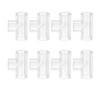 sourcing map 8Pcs Clear Tee Fitting, 14mm ID PC Pipe Fitting Adapter Pipe Connector for Computer PC Water Cooling Systems
