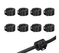 sourcing map 8Pcs Clip-on Ferrite Ring Core, RFI EMI Noise Suppression Filter Cable Clip Ferrite Beads for 10mm USB Video Data Cables, Interference Reduction, Black,Cylinder with Square Slot
