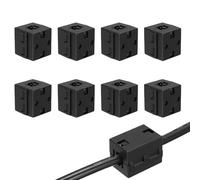 sourcing map 8Pcs Clip-on Ferrite Ring Core, RFI EMI Noise Suppression Filter Cable Clip Ferrite Beads for 13mm USB Audio Video Data Cables, for Interference Reduction, Black Square