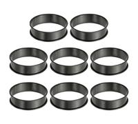 sourcing map 8pcs Crumpet Rings 3.15" Nonstick Round Cake Ring Stainless Steel Double Rolled English Pastry Rings for Kitchen Baking Crumpet Dessert, Black