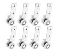 sourcing map 8Pcs Curtain Hanging Wheel, Window Track Rollers Smoothly Bearing Pulley, Silver