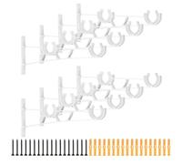 sourcing map 8Pcs Curtain Rod Brackets, 195mm Double Drapery Rod Holders for 1" Pole, Curtain Rods Hook Hangers Support Wall Mount with Screws, White