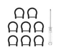 sourcing map 8pcs D-Rings Screw in Shackle 3/4" Metal Horseshoe U Shape Semicircle D Ring Purse Key Holder with Screwdriver for DIY Leather Craft Keychain Collar Accessories, Matte Black