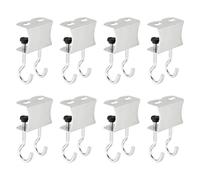 sourcing map 8pcs Desk Double Hooks Bag Hanger Holder 0.2-1.4 Inch (5-35mm) Adjustable Table Mount Handbag Purse Hook Clamp for Backpack Clothes Headphones Desk Hanging Storage, Silver Tone
