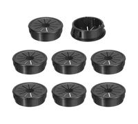 sourcing map 8Pcs Desk Grommet Black, Snap Bushing Grommet With Shutter for Holes with 1.26"(32mm) Mounting, Round Nylon Snap in Cable Desk Grommet for Cables and Cords Management