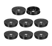 sourcing map 8Pcs Desk Grommet Black, Snap Bushing Grommet With Shutter for Holes with 1.77"(45mm) Mounting, Round Nylon Snap in Cable Desk Grommet for Cables and Cords Management