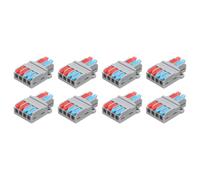 sourcing map 8pcs Din Rail Press Quick Terminal Blocks DIY Splicing Wire Connectors (2 in 4 out) 35A Terminal Blocks for Wiring Cable Circuit Inline 28-12AWG
