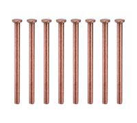 sourcing map 8Pcs Door Hinge Pins, 3.5 Inch Removable Interior Door Security Hinges Pin Screws Replacement Closing Pins Closer for Repair Residential Wood Door Parts, Red Bronze