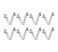 sourcing map 8pcs Double Button Kayak Paddle Snap Spring Clip 5x6.5x35mm 65Mn Spring Steel V-Shaped Hollow Lift Telescopic Locking Tube Pole Clips for Tent Umbrella Camping