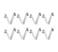 sourcing map 8pcs Double Button Kayak Paddle Snap Spring Clip 6x8x41mm 65Mn Spring Steel V-Shaped Hollow Lift Telescopic Locking Tube Pole Clips for Tent Umbrella Camping