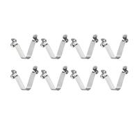 sourcing map 8pcs Double Button Kayak Paddle Snap Spring Clip 8x10x50mm 65Mn Spring Steel V-Shaped Hollow Lift Telescopic Locking Tube Pole Clips for Tent Umbrella Camping