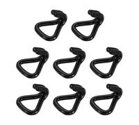sourcing map 8Pcs Double J Hook, 7.5mm Dia 1764 lbs Ratchet Strap Tie Down Hook for 1" Tie Down Straps Wedding, Cars Trucks Trailers, Double Row Hooks Binder Accessories, Black