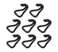 sourcing map 8Pcs Double J Hook, 7.8mm Dia 2205 lbs Ratchet Strap Tie Down Hook for 1.2" Tie Down Straps Wedding, Cars Trucks Trailers, Double Row Hooks Binder Accessories, Black