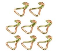sourcing map 8Pcs Double J Hook, 9.5mm Dia 7716 lbs Ratchet Strap Tie Down Hook for 2" Tie Down Straps Wedding, Cars Trucks Trailers, Double Row Hooks Binder Accessories, Gold