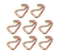 sourcing map 8Pcs Double J Hook,9mm Dia 6614 lbs 1.5" Tie,Gold | Ratchet Strap Tie Down Hook Down Straps Wedding, Cars Trucks Trailers,Double Row Hooks Binder Accessories