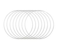 sourcing map 8Pcs Dream Catcher Rings, 7.1" Metal Hoops for Crafts Wreath Hoop Rings for Wall Hanging Crafts Home Decorations DIY Wedding Wreath Decor, Silver 6.9"