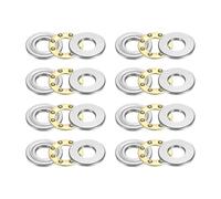 sourcing map 8pcs F5-12M Thrust Ball Bearings,5x12x4mm Miniature | Thrust Bearing with Washers Chrome Steel Single Direction for Conveyor Systems Machine Tools