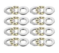 sourcing map 8pcs F6-12M Thrust Ball Bearings,6x12x4.5mm Miniature | Thrust Bearing with Washers Chrome Steel Single Direction for Conveyor Systems Machine Tools