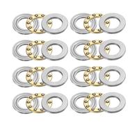 sourcing map 8pcs F8-14M Thrust Ball Bearings,8x14x4mm Miniature | Thrust Bearing with Washers Chrome Steel Single Direction for Conveyor Systems Machine Tools