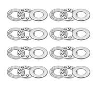 sourcing map 8Pcs F8-16M Thrust Ball Bearings, 8mm Bore 16mm OD 5mm Thick Single Row Roller, 304 Stainless Steel Axial Ball Bearing with Washers for Wind Spinners Rotating Displays Slicers DIY