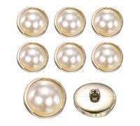 sourcing map 8Pcs Faux Pearl Buttons, 30mm / 1.18" Fashion Vintage Button Round Sew on Embellishments for Clothing Sweater Coats Suit Dress Knitting Decoration, Gold