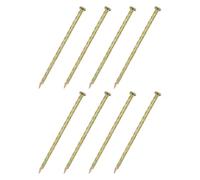 sourcing map 8Pcs Fence Deck Nails, 4-15/16 Inch Carbon Steel Spiral Deck Nail Spiral Shank Spikes for House Floor Repairing Wall Woodworking, Color Zinc