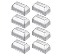 sourcing map 8Pcs Fence Post Cap Fit 1.6" x 0.8" OD Pipe, Galvanized Steel Deck Post Cover Square Decking Caps for Mailbox Outdoor Chain Link Wood/Metal Fence Deck Railing, Silver