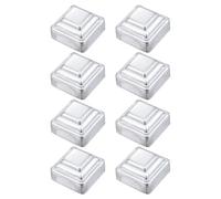 sourcing map 8Pcs Fence Post Cap Fit 1.6" x 1.6" OD Pipe, Galvanized Steel Deck Post Cover Square Decking Caps for Mailbox Outdoor Chain Link Wood/Metal Fence Deck Railing, Silver
