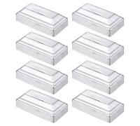 sourcing map 8Pcs Fence Post Cap Fit 3.2" x 1.6" OD Pipe, Galvanized Steel Deck Post Cover Square Decking Caps for Mailbox Outdoor Chain Link Wood/Metal Fence Deck Railing, Silver