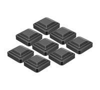 sourcing map 8Pcs Fence Post Caps,3x3" Heavy Duty Aluminum,Black | Post Cap Square Cover Top Pressure Fit for Metal Wood Fence Deck Mailbox Patio
