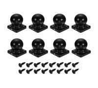 sourcing map 8Pcs Fence Post Caps, 60mm/2.36-inch Square Waterproof Ball Top Dome Iron Post Cap Cover with Screw Fit for Outdoor Metal Wood Fence Deck Mailbox Patio, Black