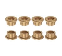 sourcing map 8pcs Flange Bearing Sleeve 8mm Bore 12mm OD 8mm Length 2mm Flange Thickness Bronze Bushing Self Lubricating Bushings Sleeve for Industrial Equipment