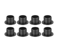 sourcing map 8Pcs Flanged Sleeve Bearing, Plastic Bushing ID 10mm x OD 12mm x Length 10mm POM Bushing, Black