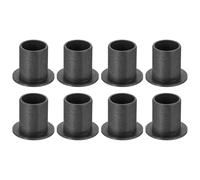 sourcing map 8Pcs Flanged Sleeve Bearing, Plastic Bushing ID 10mm x OD 12mm x Length 15mm POM Bushing, Black