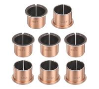 sourcing map 8Pcs Flanged Sleeve Bearings, 25mm Bore x 28mm OD x 25mm Length x 35mm, Sintered Bronze Wrapped Oilless Bushings