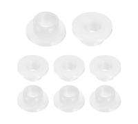sourcing map 8pcs Flanged Sleeve Bearings Plastic Bushings ID 8mm x OD 10.9mm x Length 7.4mm Nylon Bushings, White