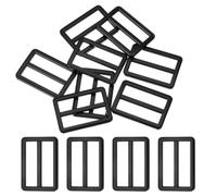 sourcing map 8pcs Flat Metal Slide Buckle, 1.2" Zinc Alloy Adjustable Buckles, Webbing Strap Fastener Tri Glide Adjuster Slider for Bags Backpack Purse Belts, Matte Black