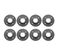 sourcing map 8Pcs Floor Flange, Fit 32mm OD Pipe Cast Iron Wall Mounted Threaded Pipe Flange for Industrial Vintage Style with 4 Threaded Holes for DIY Furniture Shelving (84x15mm, Black)