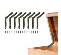 sourcing map 8Pcs Folding Lid Support Hinges, 180 Degree Iron Rotatable Furniture Lid Hinge, 2.52" x 0.39" Lid Stay Hinge for Cabinet, Wooden Boxes, Home Furniture, Window, Doors, Bronze