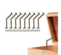 sourcing map 8Pcs Folding Lid Support Hinges, 180 Degree Iron Rotatable Furniture Lid Hinge, 3.82" x 1.26" Lid Stay Hinge for Cabinet, Wooden Boxes, Home Furniture, Window, Doors, Bronze