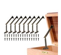 sourcing map 8Pcs Folding Lid Support Hinges, 3.5" 180 Degree Rotatable Hinges, Iron Lid Stay Hinge for for Cabinet Wardrobe Wooden Jewelry Box Cupboard Storage Shelve, Bronze Tone