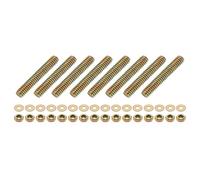 sourcing map 8Pcs Fully Threaded Rod, 1/4" UNC x 1-1/2" Length Zinc-Plated Carbon Steel Fully Threaded Studs with Nuts and Washers for Clamps, Hangers and U-Bolts, Color Zinc
