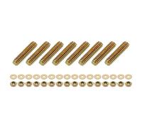 sourcing map 8Pcs Fully Threaded Rod, 1/4" UNC x 1" Length Zinc-Plated Carbon Steel Fully Threaded Studs with Nuts and Washers for Clamps, Hangers and U-Bolts, Color Zinc