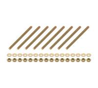 sourcing map 8Pcs Fully Threaded Rod, 1/4" UNC x 3-1/4" Length Zinc-Plated Carbon Steel Fully Threaded Studs with Nuts and Washers for Clamps, Hangers and U-Bolts, Color Zinc